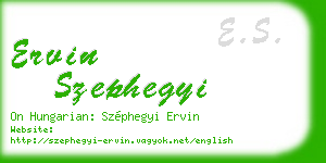 ervin szephegyi business card